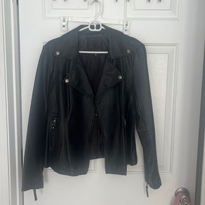 Max studio black leather jacket size small